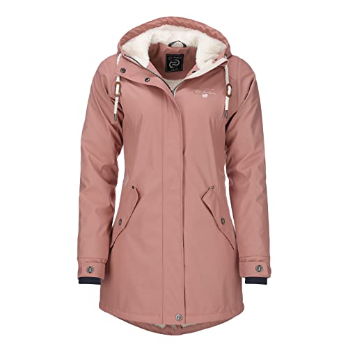 Dry Fashion Damen Regenmantel Malmö - Frauen Regenjacke Jacke mit Kapuze Lang Winddicht Wasserdicht Gefüttert mit Teddyfleece in Rosa Größe 50 Dry Fashion Damen Regenmantel Malmö - Frauen Regenjacke Jacke mit Kapuze Lang Winddicht Wasserdicht Gefüttert mit Teddyfleece in Rosa Größe 50 von Dry Fashion