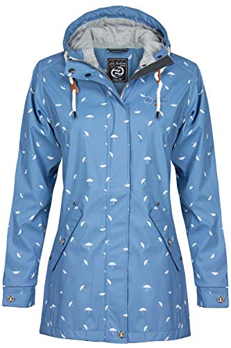 Dry Fashion Damen Regenmantel Wyk Funktionsmantel Parka, Größe:40, Farbe:blau von Dry Fashion