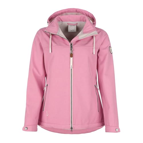 Dry Fashion Damen Softshelljacke Baltrum - Melierte Jacke mit Fleece-Innenfutter in Pink Melange Größe 40 von Dry Fashion