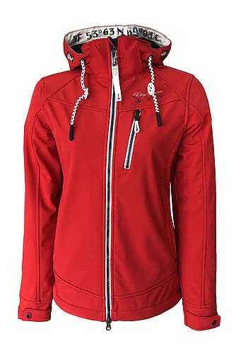 Dry Fashion Damen Softshelljacke Hiddensee - Outdoor-Jacke Softshell mit Fleece-Innenfutter in Rot Größe 36 von Dry Fashion