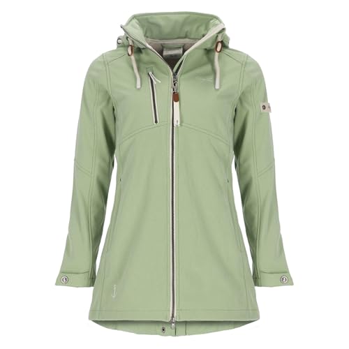Dry Fashion Damen Softshellmantel Büsum mit abnehmbarer Kapuze - Melierte Softshelljacke mit Fleece-Innenfutter in Lindgrün Größe 50 Dry Fashion Damen Softshellmantel Büsum mit abnehmbarer Kapuze - Melierte Softshelljacke mit Fleece-Innenfutter in Lindgrün Größe 50 von Dry Fashion
