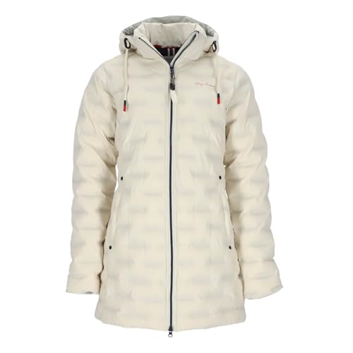 Dry Fashion Damen Steppmantel Blavand gefüttert - Gesteppter Mantel mit abnehmbarer Kapuze in Cremeweiß Größe 44 von Dry Fashion