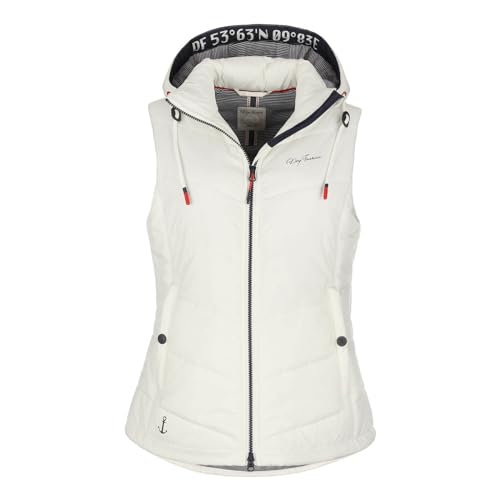 Dry Fashion Damen Steppweste Rügen mit abnehmbarer Kapuze - Leichte Weste mit taillierten Schnitt in Cremeweiß Größe 52 von Dry Fashion