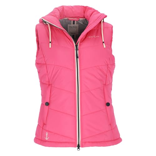 Dry Fashion Damen Steppweste Rügen mit abnehmbarer Kapuze - Leichte Weste mit taillierten Schnitt in Pink Größe 42 von Dry Fashion
