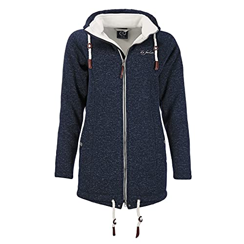 Dry Fashion Damen Fleece-Mantel Oslo - Winter Jacke Damen Frauen Jacke mit verstellbarer Kapuze Windabweisend Gefüttert in Navy Größe 42 Dry Fashion Damen Fleece-Mantel Oslo - Winter Jacke Damen Frauen Jacke mit verstellbarer Kapuze Windabweisend Gefüttert in Navy Größe 42 von Dry Fashion