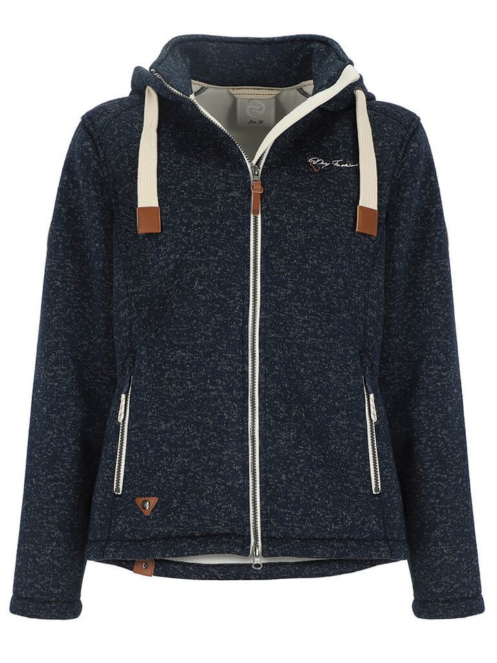 Dry Fashion Fleecejacke Damen Wollfleece-Jacke Poel mit Kapuze - Windabweisende Jacke von Dry Fashion