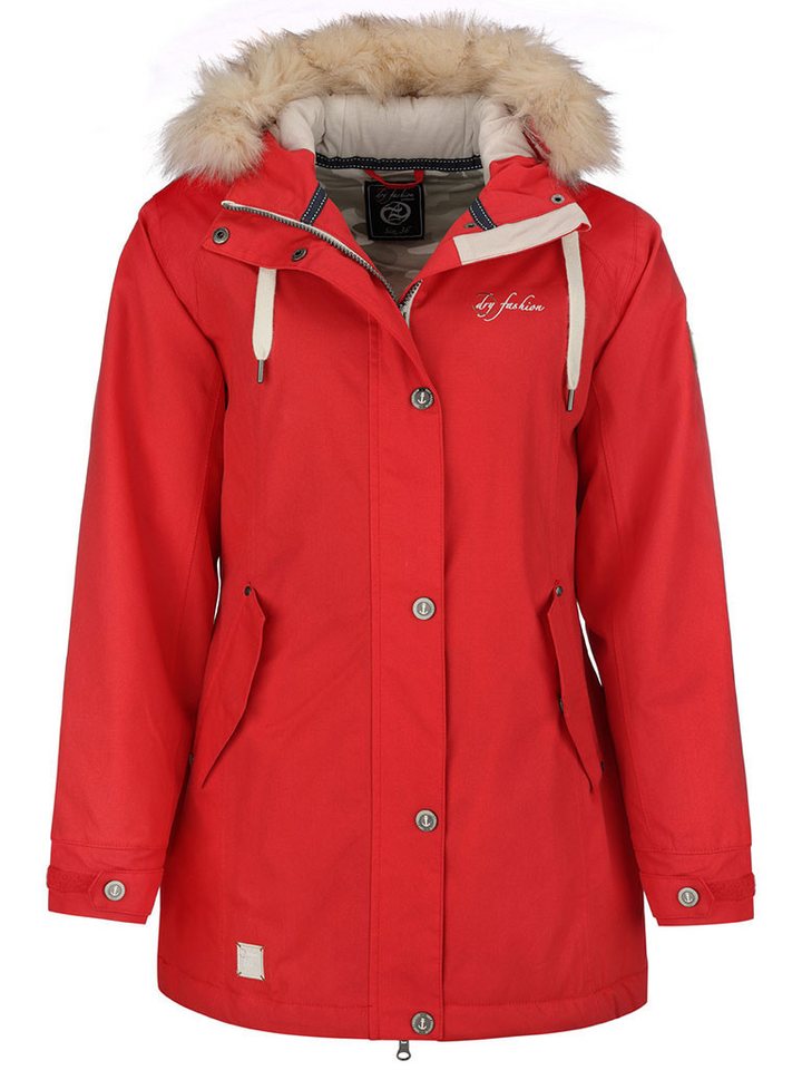 Dry Fashion Funktionsmantel Damen Wintermantel Skagen mit Fellimitat-Kapuze - wind- & wasserdicht von Dry Fashion