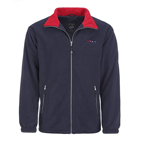 Dry Fashion Herren Fleece-Jacke Borkum - Fleecejacke Outdoorjacke mit Windstopp und verstellbaren Bundzug in Navy Größe M von Dry Fashion