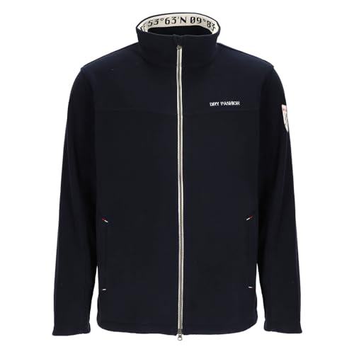 Dry Fashion Herren Fleecejacke Aurich mit Stehkragen - Wärmende Jacke mit sportiver Passform in Navy Größe 6XL von Dry Fashion