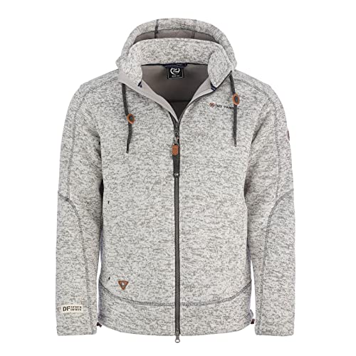 Dry Fashion Herren Fleecejacke Kappeln - Kapuzenfleecejacke Jacke Fleece mit Kapuze in Grau-Melange Größe 6XL von Dry Fashion