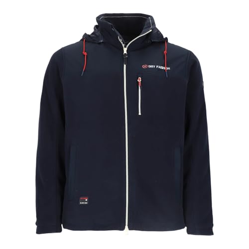 Dry Fashion Herren Fleecejacke Tallin mit Windstopp - Wärmende Jacke mit abnehmbarer Kapuze in Navy Größe 6XL Dry Fashion Herren Fleecejacke Tallin mit Windstopp - Wärmende Jacke mit abnehmbarer Kapuze in Navy Größe 6XL von Dry Fashion
