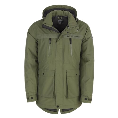 Dry Fashion Herren Funktionsparka Aalborg gefüttert - Funktionsjacke Winterjacke wind- und wasserdicht in Oliv Größe M von Dry Fashion