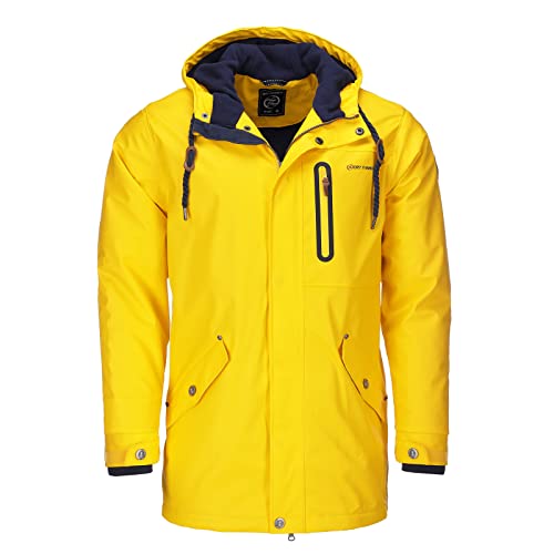 Dry Fashion Herren Regenjacke Bergen - Herrenjacke Regenmantel Männer Jacke Gefüttert Winddicht Wasserdicht in Gelb Größe XXL von Dry Fashion