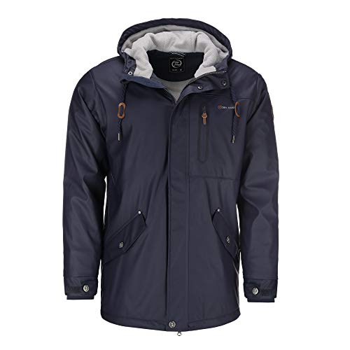 Dry Fashion Herren Regenjacke Bergen - Herrenjacke Regenmantel Männer Jacke Gefüttert Winddicht Wasserdicht in Navy Größe 4XL von Dry Fashion