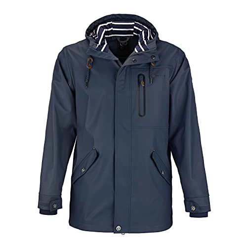 Dry Fashion Herren PU-Parka Lübeck - Regenjacke Herren Wasserdicht Winddicht Reißverschluss Outdoor Jacke Männer in Navy Größe 3XL von Dry Fashion