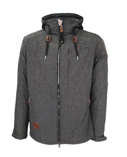 Dry Fashion Herren Softshell Jacke Eckernförde Meliert - Softshelljacke Outdoorjacke mit abnehmbarer Kapuze Windabweisend Wasserabweisend in Navy Größe 4XL Dry Fashion Herren Softshell Jacke Eckernförde Meliert - Softshelljacke Outdoorjacke mit abnehmbarer Kapuze Windabweisend Wasserabweisend in Navy Größe 4XL von Dry Fashion