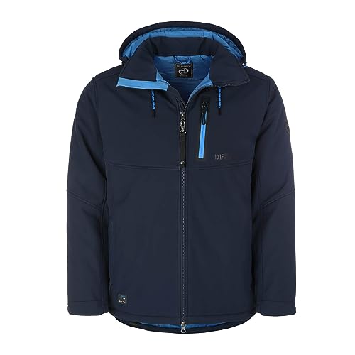 Dry Fashion Herren Softshelljacke Gotland mit Fleece-Innenfutter - Jacke Softshell mit abnehmbarer Kapuze in Navy Größe 5XL von Dry Fashion