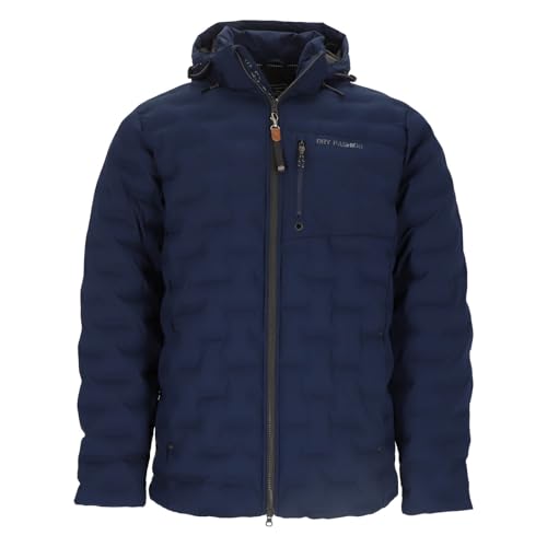 Dry Fashion Herren Steppjacke Esbjerg gefüttert - Gesteppte Jacke mit abnehmbarer Kapuze in Navy Größe 4XL von Dry Fashion