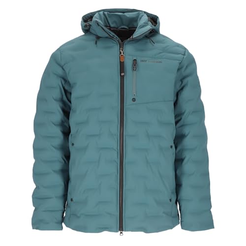 Dry Fashion Herren Steppjacke Esbjerg gefüttert - Gesteppte Jacke mit abnehmbarer Kapuze in Petrol Größe XXL von Dry Fashion