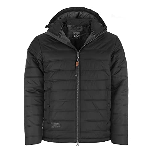 Dry Fashion Herren Steppjacke Stade - Jacke gesteppt mit verstellbarer und abnehmbarer Kapuze in Schwarz Größe M von Dry Fashion