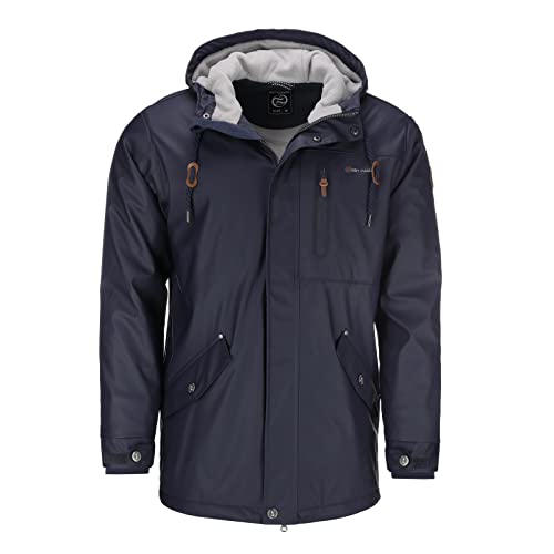 Dry Fashion Herren Regenjacke Bergen - Herrenjacke Regenmantel Männer Jacke Gefüttert Winddicht Wasserdicht in Navy Größe 3XL von Dry Fashion