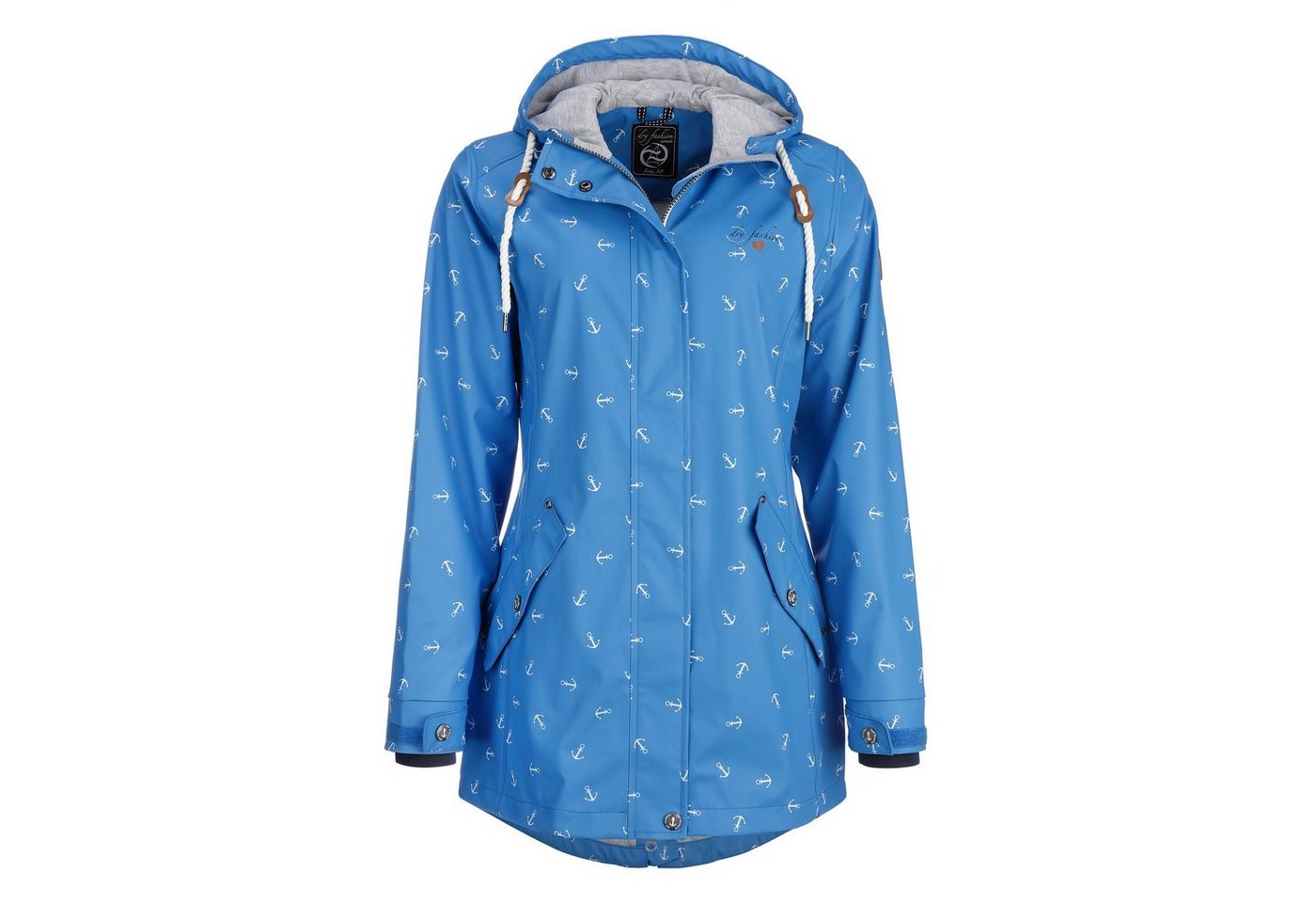 Dry Fashion Regenjacke Damen Regenmantel Cuxhaven Anker-Print - Jacke mit Kapuze wasserdicht von Dry Fashion