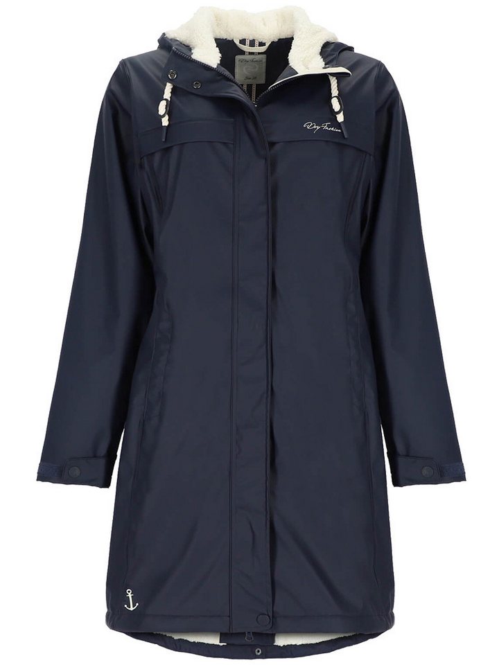 Dry Fashion Regenmantel Damen PU-Mantel Oslo mit Teddy-Fleece - Regenjacke wind- & wasserdicht von Dry Fashion