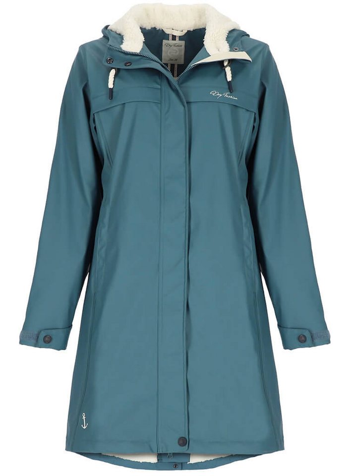 Dry Fashion Regenmantel Damen PU-Mantel Oslo mit Teddy-Fleece - Regenjacke wind- & wasserdicht von Dry Fashion