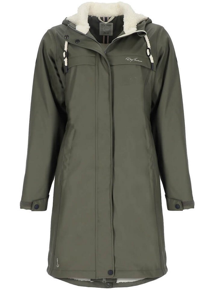 Dry Fashion Regenmantel Damen PU-Mantel Oslo mit Teddy-Fleece - Regenjacke wind- & wasserdicht von Dry Fashion