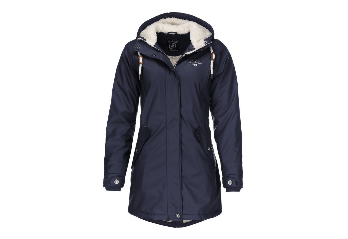 Dry Fashion Regenmantel Damen Regenjacke Malmö Kapuze und Teddyfleece - wind- und wasserdicht von Dry Fashion