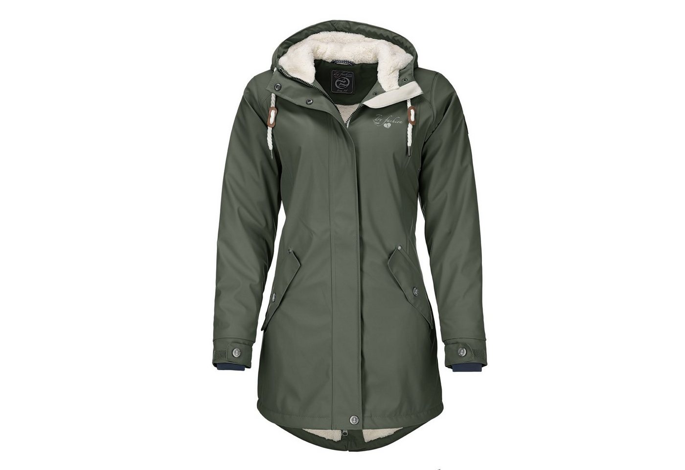 Dry Fashion Regenmantel Damen Regenjacke Malmö Kapuze und Teddyfleece - wind- und wasserdicht von Dry Fashion