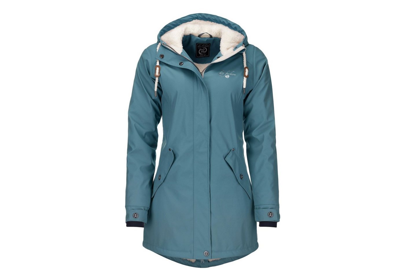 Dry Fashion Regenmantel Damen Regenjacke Malmö Kapuze und Teddyfleece - wind- und wasserdicht von Dry Fashion