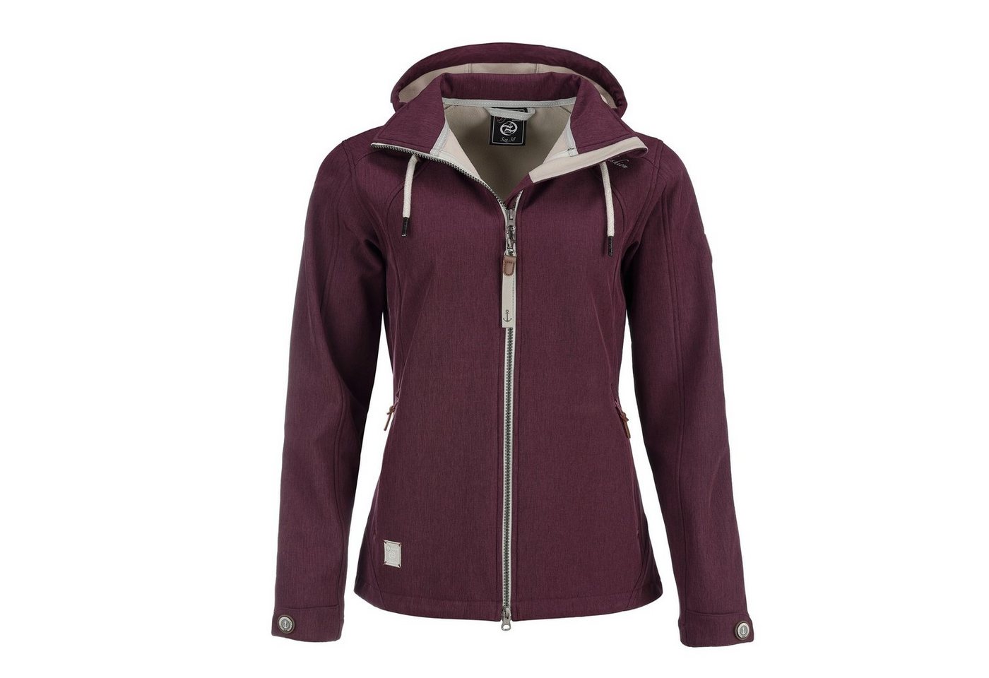 Dry Fashion Softshelljacke Damen Jacke Damp meliert mit Kapuze - atmungsaktiv & wasserabweisend von Dry Fashion