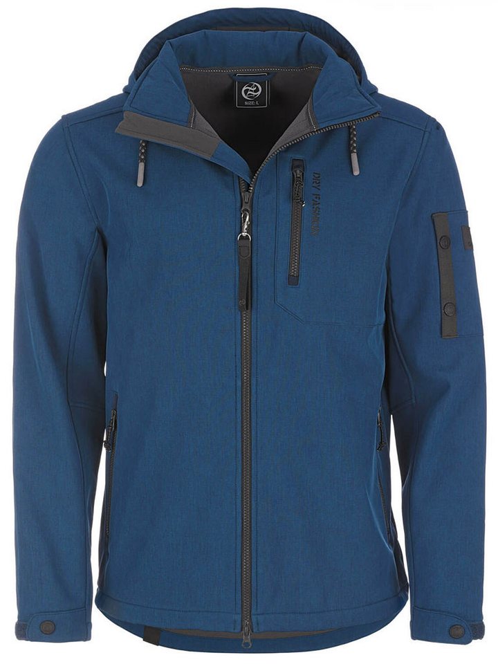 Dry Fashion Softshelljacke Herren Jacke Wangerooge mit Fleece-Innenfutter und abnehmbarer Kapuze von Dry Fashion