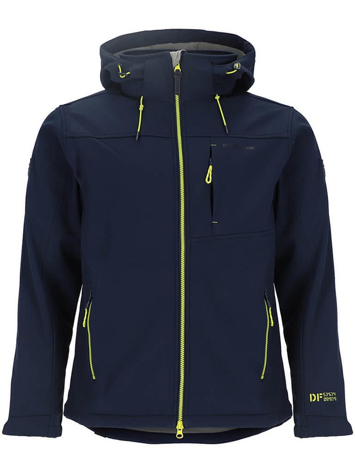 Dry Fashion Softshelljacke Herren Outdoor-Jacke Amrum mit Fleece-Innenfutter & abnehmbarer Kapuze von Dry Fashion