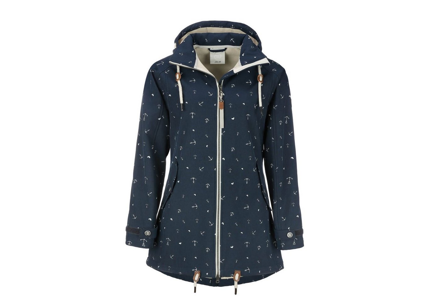 Dry Fashion Softshellmantel Damen Softshelljacke Plön Allover-Print Anker mit Fleece-Innenfutter von Dry Fashion