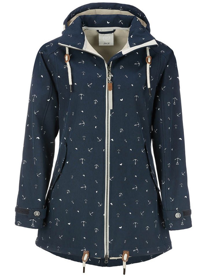 Dry Fashion Softshellmantel Damen Softshelljacke Plön Allover-Print Anker mit Fleece-Innenfutter von Dry Fashion