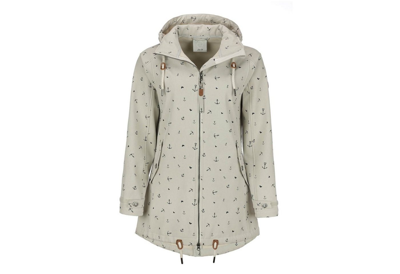 Dry Fashion Softshellmantel Damen Softshelljacke Plön Allover-Print Anker mit Fleece-Innenfutter von Dry Fashion