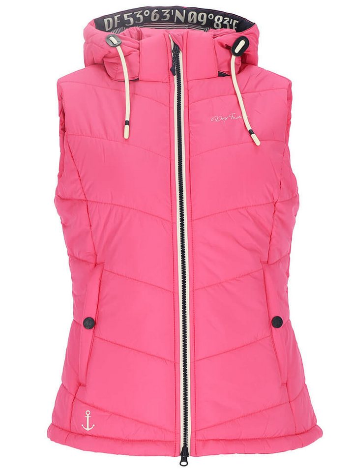 Dry Fashion Steppweste Damen Weste Rügen mit abnehmbarer Kapuze und taillierten Schnitt von Dry Fashion