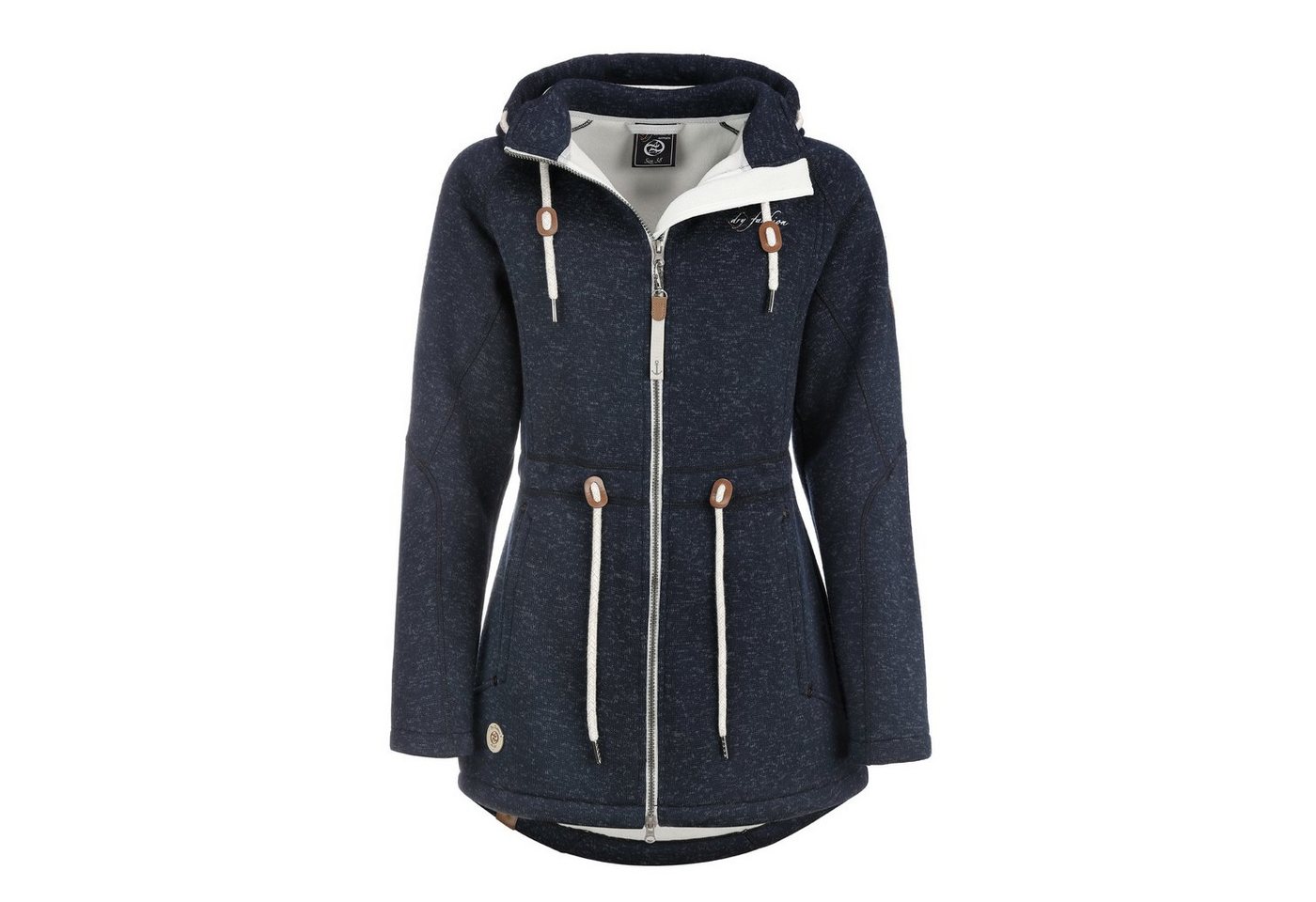 Dry Fashion Wollmantel Damen Fleece-Mantel St. Peter-Ording - Wärmende Fleecejacke mit Kapuze von Dry Fashion