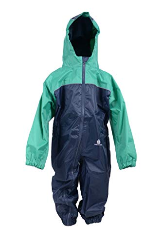 Dry Kids Regenanzug für Kinder - Marineblau/Grün 3/4 Jahre von Dry Kids