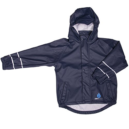 Dry Kids Regenjacke für Kinder, PU, wasserdicht - Marineblau - 9/10 Jahre von Dry Kids