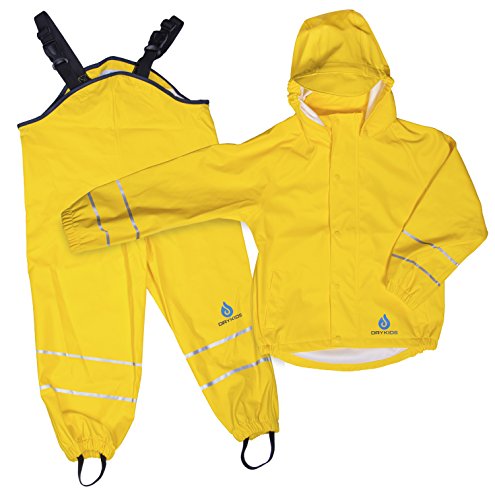 Dry Kids Regenjacke und Latzhose - Gelb - 11/12 Jahre von Dry Kids