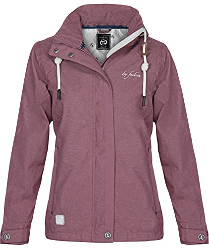 DryFashion Damen Funktionsjacke Greetsiel - Outdoor Jacke Damen Reißverschluss Jacke Atmungsaktiv Winddicht Wasserdicht in Beere-Melange Größe 38 von DryFashion