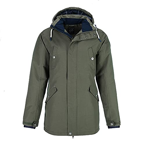 DryFashion Herren Canvas Parka Helsinki - Herrenjacke Regenmantel Regenjacke Herren Wasserdicht Winddicht Atmungsaktiv in Oliv Größe XXL von DryFashion