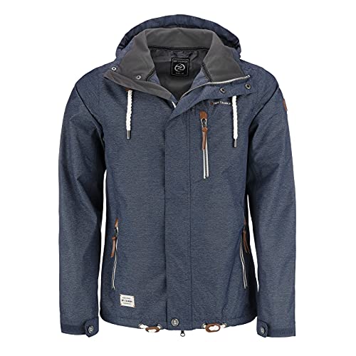 DryFashion Herren Funktionsjacke Husum - Outdoor Jacke Herren Reißverschluss Jacke Atmungsaktiv Winddicht Wasserdicht in Navy Melange Größe L von DryFashion