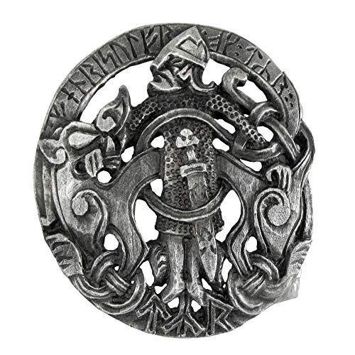 Dryad Design Gürtelschnalle aus Zinn, nordischer Gott Tyr Rune, silber, Einheitsgröße von Dryad Design