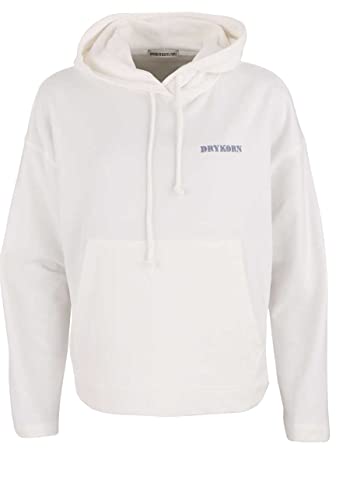 Drykorn Langarm Hoodie Kapuze Logo-Stick Kängurutasche weiß Größe L von Drykorn