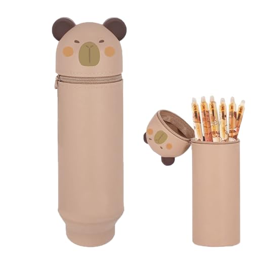 Dryxog Federmäppchen, 2 in 1 Weiche Silikontasche Stand Up Federmäppchen Pencil Case, Tischstifthalter Federtasche Tier Stifthalter Schulmäppchen, Bleistifttasche für Mädchen Junge von Dryxog