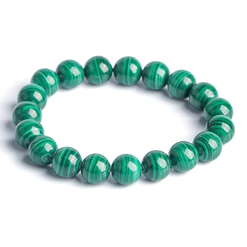 Ds UUby Natural Malachit Armband, Handgefertigte Edelstein Perlen Stretch Armbänder für Frauen Männer Yoga Armband Naturstein Kristall Perlen Armbänder 11MM von Ds UUby